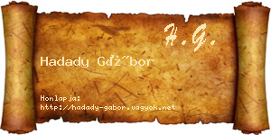 Hadady Gábor névjegykártya